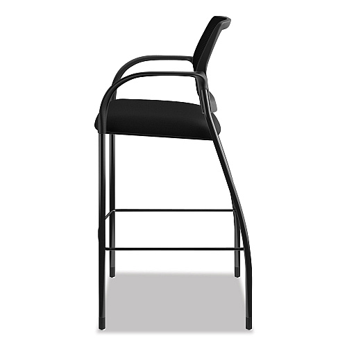 HON Ignition 2.0 Ilira-Stretch Mesh Back Cafe Height Stool, Supports Up to 300 lb, 31" High Seat, Black Seat/Back, Black Base (IC108IMCU10)