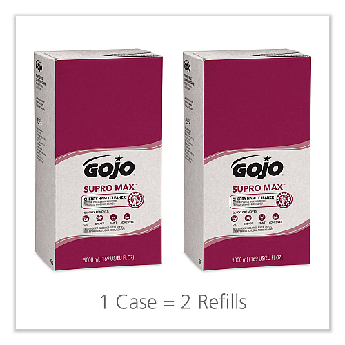 GOJO SUPRO MAX Hand Cleaner Refill, Cherry Scent, 5,000 mL, 2/Carton (758202)