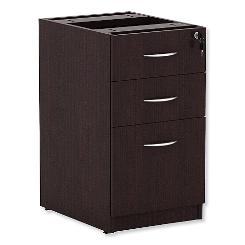 Alera Valencia Series Full Pedestal File, Left/Right, 3-Drawers: Box/Box/File, Legal/Letter, Espresso, 15.63" x 20.5" x 28.5" (ALEVA532822ES)