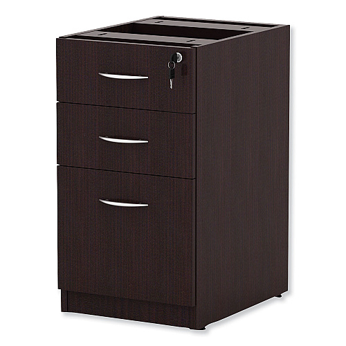 Alera Valencia Series Full Pedestal File, Left/Right, 3-Drawers: Box/Box/File, Legal/Letter, Espresso, 15.63" x 20.5" x 28.5" (ALEVA532822ES)