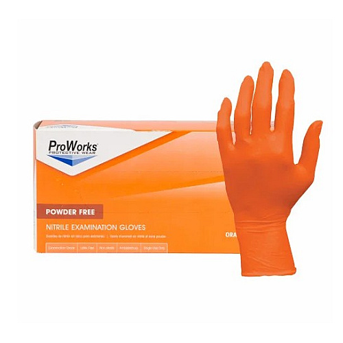 Safety Zone Nitrile Powder Free 5 Mil Exam Gloves - Orange, Xl - Box Of 100 (GL-N105ORFX)