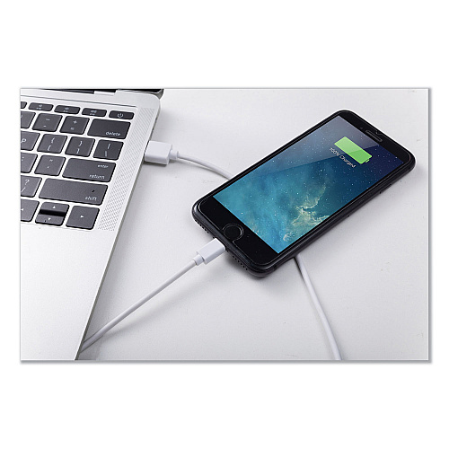 Innovera USB Apple Lightning Cable, 3 ft, White (IVR30018)