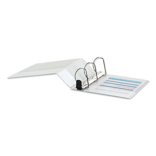 Universal Deluxe Easy-to-Open D-Ring View Binder, 3 Rings, 4" Capacity, 11 x 8.5, White (UNV30754)