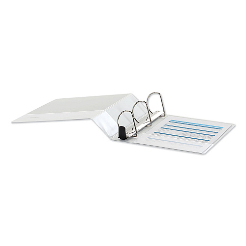 Universal Deluxe Easy-to-Open D-Ring View Binder, 3 Rings, 3" Capacity, 11 x 8.5, White (UNV30752)
