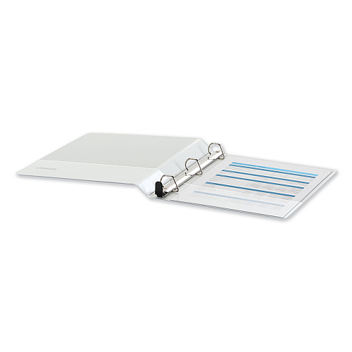 Universal Deluxe Easy-to-Open D-Ring View Binder, 3 Rings, 1" Capacity, 11 x 8.5, White (UNV30712)