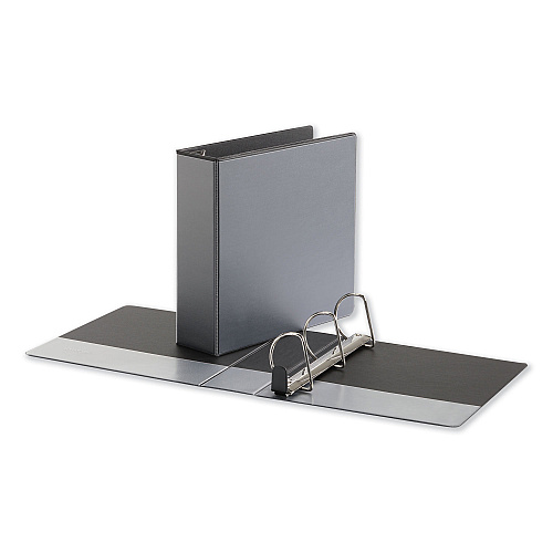 Universal Deluxe Easy-to-Open D-Ring View Binder, 3 Rings, 3" Capacity, 11 x 8.5, Black (UNV30751)