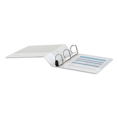 Universal Deluxe Easy-to-Open D-Ring View Binder, 3 Rings, 2" Capacity, 11 x 8.5, White (UNV30732)