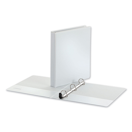 Universal Deluxe Easy-to-Open D-Ring View Binder, 3 Rings, 1" Capacity, 11 x 8.5, White (UNV30712)