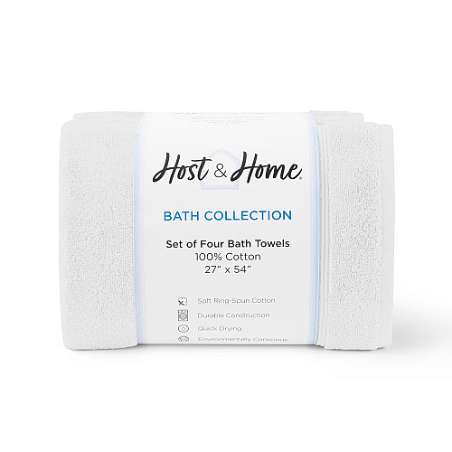 Host & Home Bath Towel 27x54 White - Case Of 24 (BT-HH2754-WH-CS)