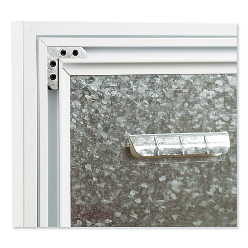 U Brands 3N1 Magnetic Glass Dry Erase Combo Board, 35 x 23, Month View, Gray/White Surface, White Aluminum Frame (3197U0001)