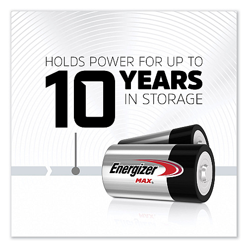 Energizer MAX Alkaline D Batteries, 1.5 V, 2/Pack (E95BP2)