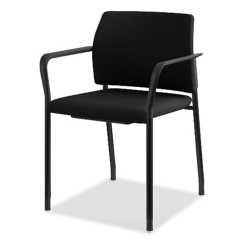 HON Accommodate Series Guest Chair with Arms, Fabric Upholstery, 23.25" x 22.25" x 32", Black Seat/Back, Charblack Legs, 2/Carton (SGS6FBC10C)