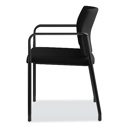 HON Accommodate Series Guest Chair with Arms, Fabric Upholstery, 23.25" x 22.25" x 32", Black Seat/Back, Charblack Legs, 2/Carton (SGS6FBC10C)