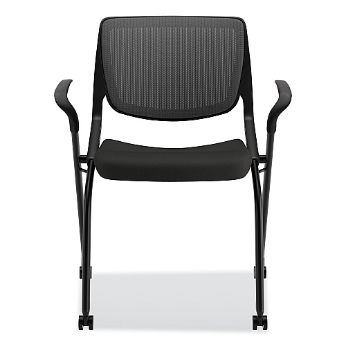 HON Motivate Nesting/Stacking Flex-Back Chair, Supports Up to 300 lb, Onyx Seat, Black Back/Base (MN2FAMONC10C)
