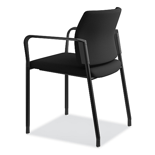 HON Accommodate Series Guest Chair with Arms, Fabric Upholstery, 23.25" x 22.25" x 32", Black Seat/Back, Charblack Legs, 2/Carton (SGS6FBC10C)