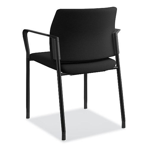 HON Accommodate Series Guest Chair with Arms, Fabric Upholstery, 23.25" x 22.25" x 32", Black Seat/Back, Charblack Legs, 2/Carton (SGS6FBC10C)
