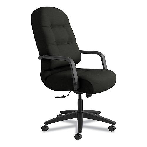 HON Pillow-Soft 2090 Series Executive High-Back Swivel/Tilt Chair, Supports Up to 300 lb, 16.75" to 21.25" Seat Height, Black (2091SR11T)