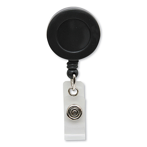 SICURIX Swivel-Style Spring-Clip ID Card Reel, 30" Extension, Black (68844)