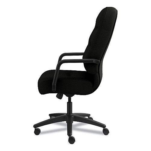 HON Pillow-Soft 2090 Series Executive High-Back Swivel/Tilt Chair, Supports Up to 300 lb, 16.75" to 21.25" Seat Height, Black (2091SR11T)