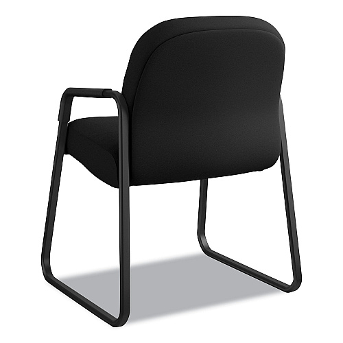 HON Pillow-Soft 2090 Series Guest Arm Chair, Fabric Upholstery, 23.25" x 28" x 36", Black Seat, Black Back, Black Base (2093CU10T)