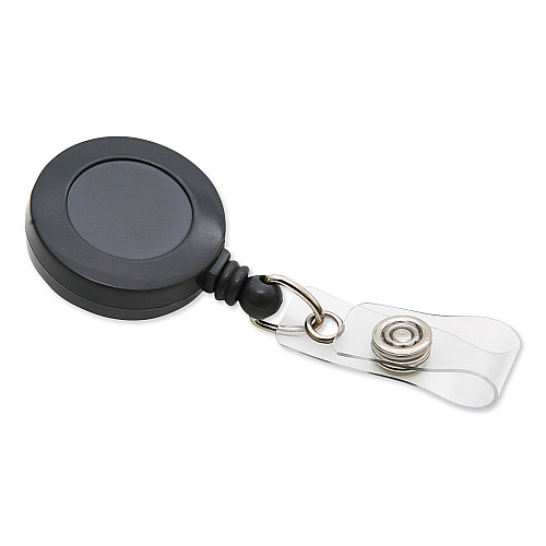 SICURIX Swivel-Style Spring-Clip ID Card Reel, 30" Extension, Black (68844)