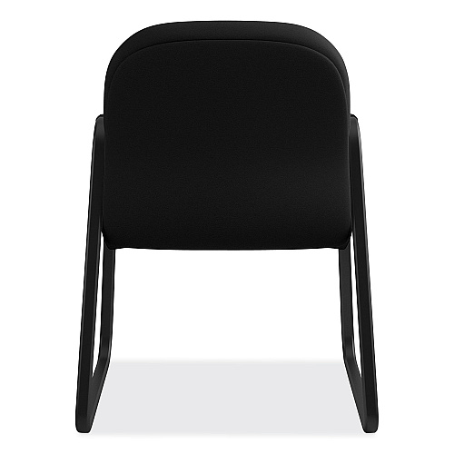 HON Pillow-Soft 2090 Series Guest Arm Chair, Fabric Upholstery, 23.25" x 28" x 36", Black Seat, Black Back, Black Base (2093CU10T)