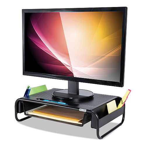 Allsop Metal Art Organizer 5 Monitor, 18" x 11.8" x 5.1", Black, Supports 30 lbs (32166)