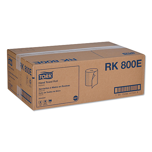 Tork&reg; Universal Hardwound Roll Paper Towels, Brown, 800-ft., 6 Rolls (RK800E)