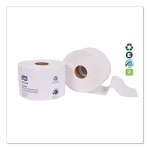 Tork&reg; Universal Opticore Toilet Paper Rolls, 2-Ply, White, 36 Rolls (161990)
