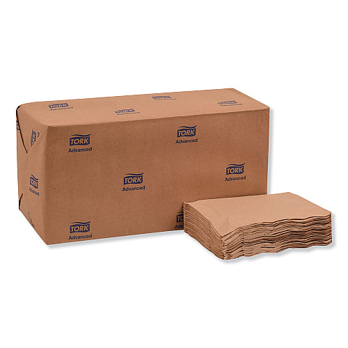Tork&reg; Masterfold Dispenser Napkins, Brown, 500 Napkin Pack, 12 Packs (D806E)