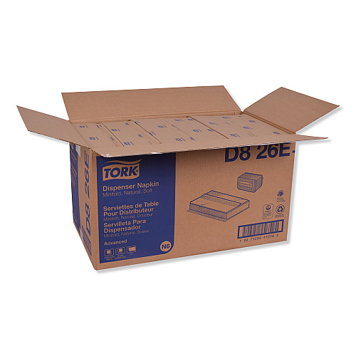 Tork&reg; Minifold Dispenser Napkins, Brown, 500 Napkin Pack, 12 Packs (D826E)