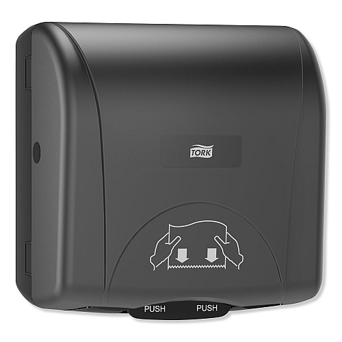 Tork Mini Mechanical Hand Towel Roll Dispenser, For H71 System, 11.75 x 7.5 x 12.5, Black (774728)