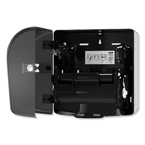 Tork Mini Mechanical Hand Towel Roll Dispenser, For H71 System, 11.75 x 7.5 x 12.5, Black (774728)