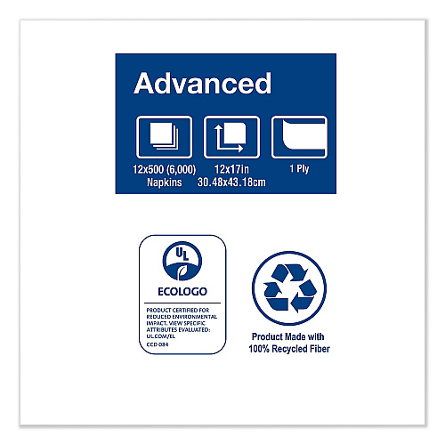 Tork&reg; Masterfold Dispenser Napkins, White, 500 Napkin Pack, 12 Packs (D802A)