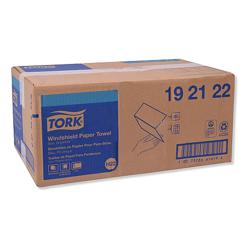 Tork&reg; Windshield Single Fold Paper Towels, 2-Ply, Blue, 2240 Towels (192122)