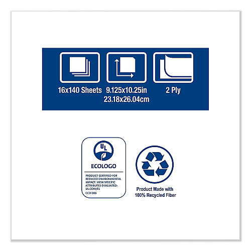 Tork&reg; Windshield Single Fold Paper Towels, 2-Ply, Blue, 2240 Towels (192122)