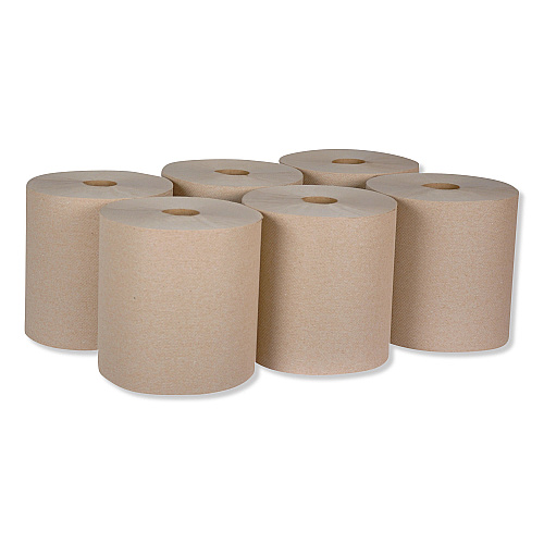 Tork&reg; Universal Hardwound Roll Paper Towels, Brown, 800-ft., 6 Rolls (RK800E)