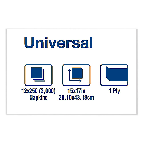 Tork&reg; Universal Dinner Napkins, White, 250 Napkin Pack, 12 Packs (N5181A)