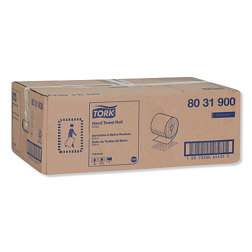 Tork&reg; Hardwound Roll Paper Towels, 1-Ply, White, 800-ft., 6 Rolls (8031900)