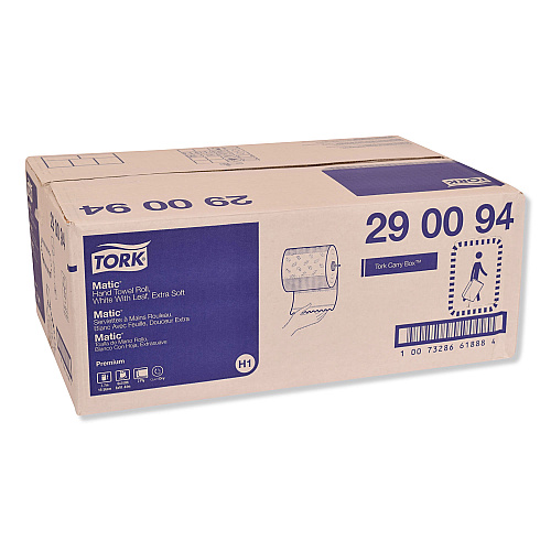 Tork&reg; Soft Matic Handwound Roll Paper Towels, 1-Ply, White, 6 Rolls (290094)