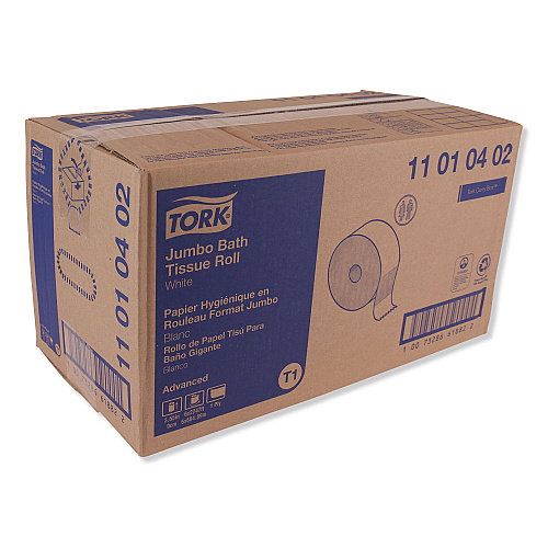Tork&reg; Advanced Jumbo Toilet Paper, 1-Ply, 2,247-ft., 6 Rolls (11010402)