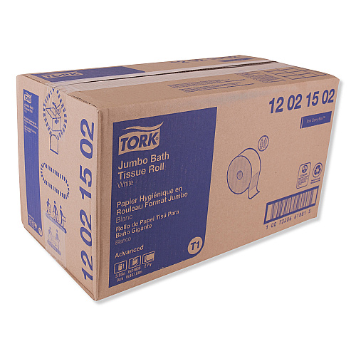 Tork&reg; Advanced Jumbo Toilet Paper, 2-Ply, White, 1600-ft., 6 Rolls (12021502)