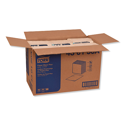 Tork Paper Wiper Plus, 12.5 x 13, White, 1/4 Fold, 90/Pack, 12 Packs/Carton (430150A)
