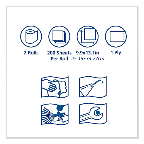 Tork Advanced ShopMax Wiper 450, 9.9 x 13.1, White, 200/Roll, 2 Rolls/Carton (450138)