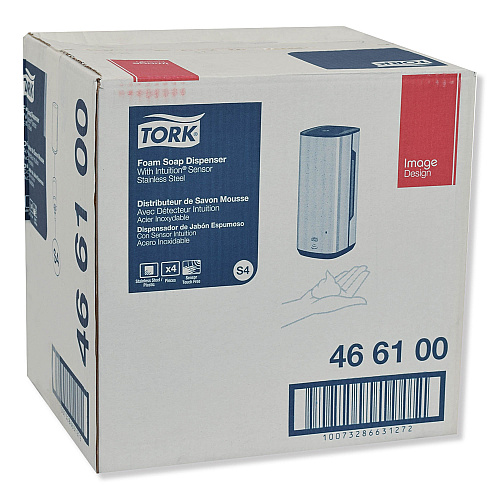 Tork Image Design Foam Skincare Automatic Dispenser with Intuition Sensor, 1 L, 4.5 x 5.12 x 10.62, Stainless Steel (466100)