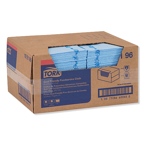 Tork Foodservice Cloth, 13 x 21, Blue, 150/Carton (192196)
