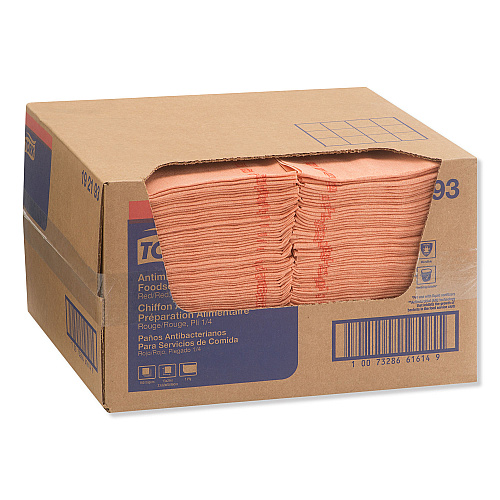Tork&reg; Foodservice Cleaning Cloth, 1-Ply, Red, 150 Cloths (192193)