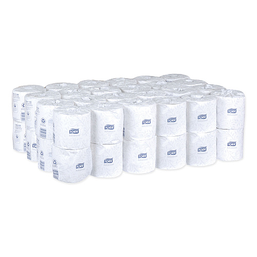 Tork&reg; Advanced Toilet Paper, 2-Ply, White, 500 Sheets, 48 Rolls (TM6130S)