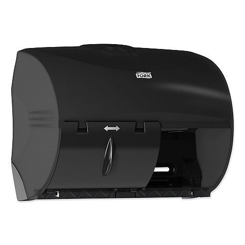 Tork&reg; OptiCore Standard Toilet Paper Twin Dispenser, 2-Rolls, Black (565728)