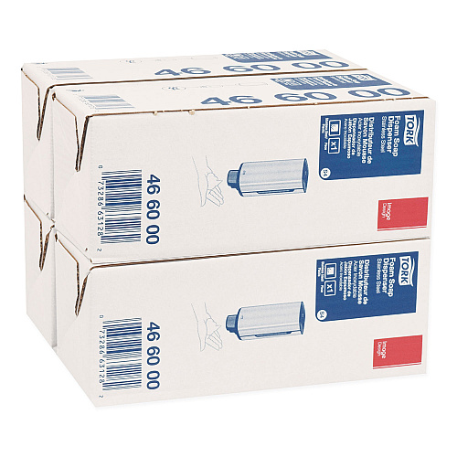 Tork Foam Skincare Manual Dispenser, 1 L Bottle; 33 oz Bottle, 4.25 x 4.25 x 11.38, Stainless Steel (466000)